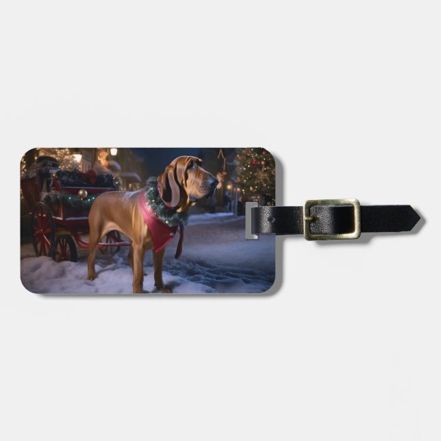 Bloodhound Julfirande Säsong Bagagebricka (Horisontell Framsida)