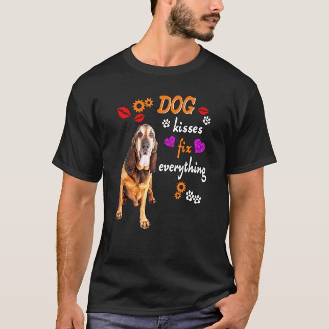 Bloodhound Kisses Fixx allt Cute Bloodhound D T Shirt (Framsida)