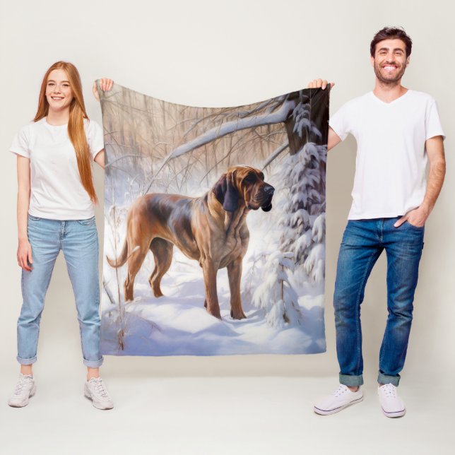 Bloodhound Let It Snow Jul Fleecefilt (På plats)