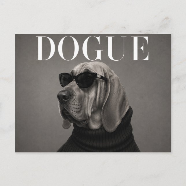 Bloodhound Lyxig Canine Couture Vykort (Framsida)