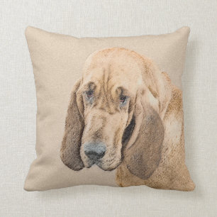 Bloodhound-målning - Cute Original Hund Art Kudde