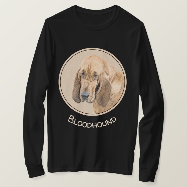 Bloodhound-målning - Cute Original Hund Art T Shirt (Design framsida)
