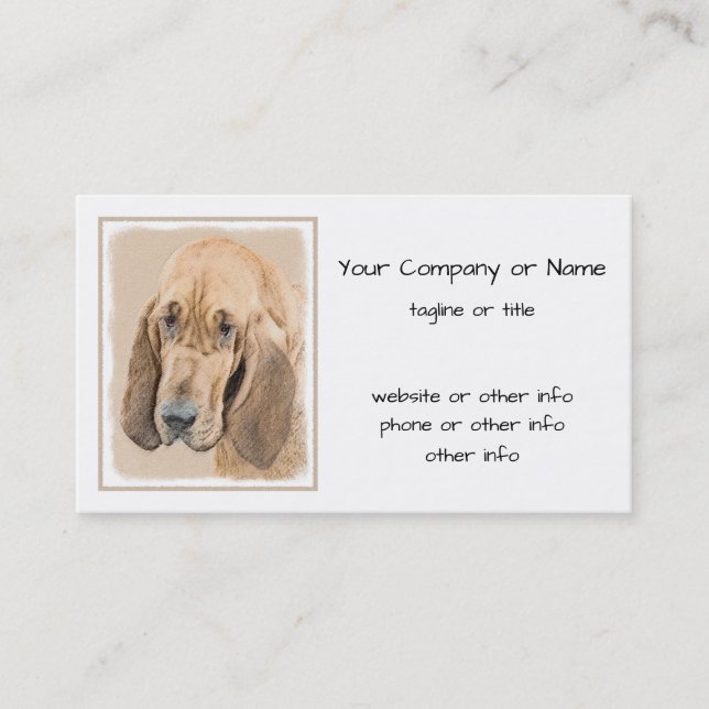Bloodhound-målning - Cute Original Hund Art Visitkort (Framsida)