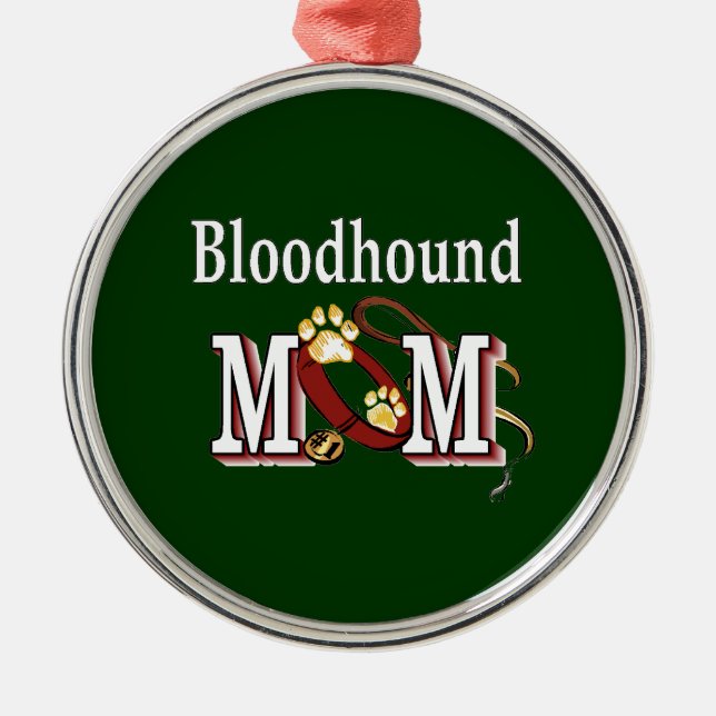 Bloodhound Mamma Julgransprydnad Metall (Framsidan)