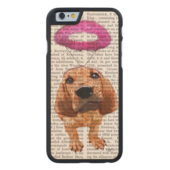 Bloodhound med Angelik Rosa Halo Carved Wood iPhone Skal (Baksidan)