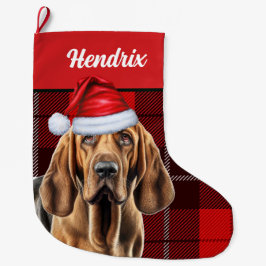 Bloodhound med Helgdag Play och Hundar Namn Stor Julstrumpa