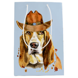 Bloodhound med sheriff Cowboy Hat