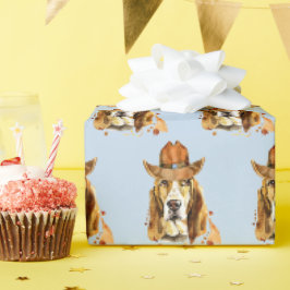 Bloodhound med sheriff Cowboy Hat Presentpapper
