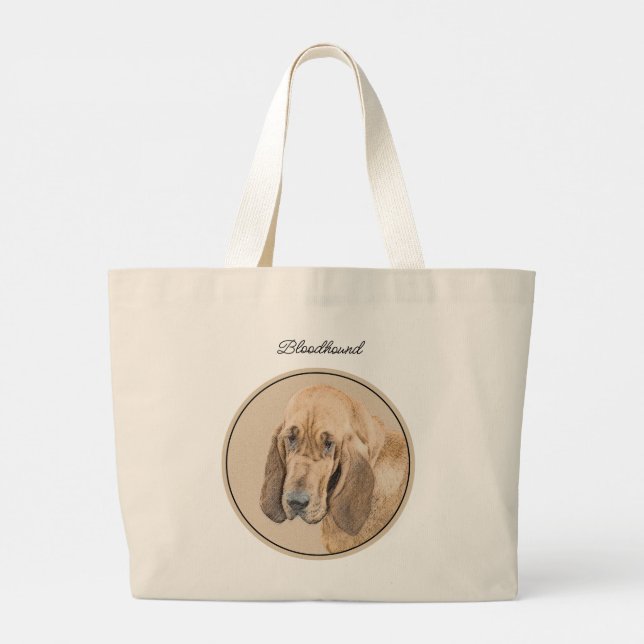 Bloodhound Paeing Red Cute Scent Hound Hund Art Jumbo Tygkasse (Baksida)