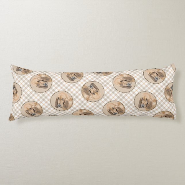 Bloodhound Paeing Red Cute Scent Hound Hund Art Kroppskudde (Framsidan)