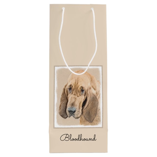 Bloodhound Painting - Cute Original Hund Art (Baksidan)