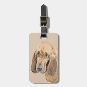 Bloodhound Painting - Cute Original Hund Art Bagagebricka
