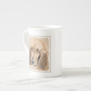Bloodhound Painting - Cute Original Hund Art Benporslin Mugg
