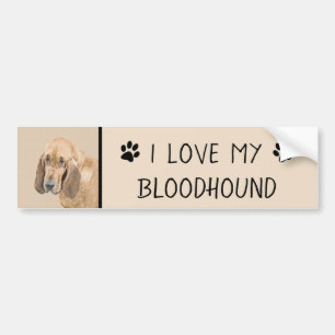 Bloodhound Painting - Cute Original Hund Art Bildekal