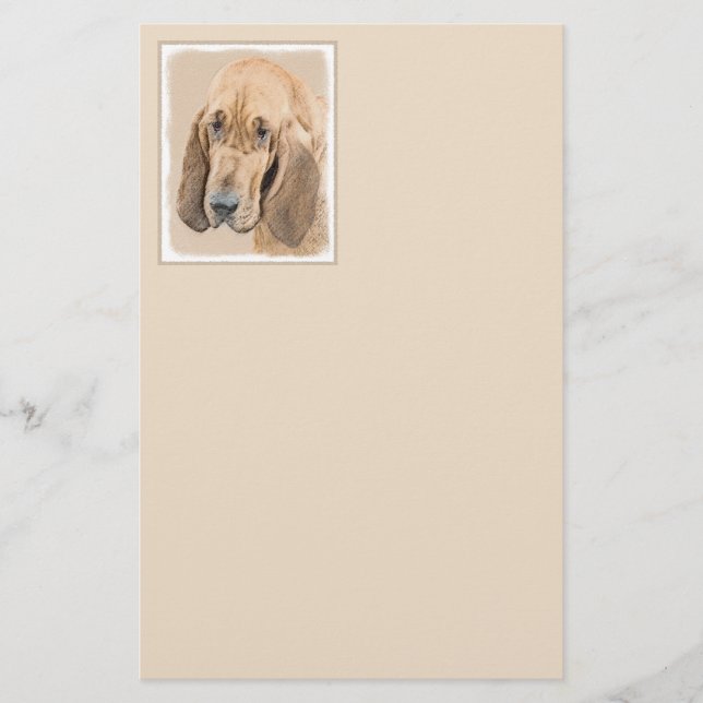 Bloodhound Painting - Cute Original Hund Art Brevpapper (Framsida)