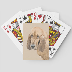 Bloodhound Painting - Cute Original Hund Art Casinokort
