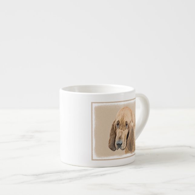 Bloodhound Painting - Cute Original Hund Art Espressomugg (Framsida höger)