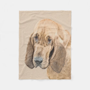 Bloodhound Painting - Cute Original Hund Art Fleecefilt