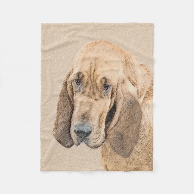 Bloodhound Painting - Cute Original Hund Art Fleecefilt (Framsidan)
