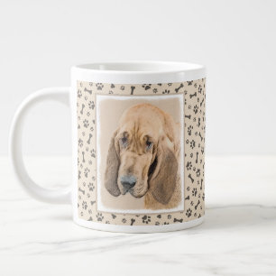Bloodhound Painting - Cute Original Hund Art Jumbo Mugg