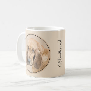 Bloodhound Painting - Cute Original Hund Art Kaffemugg