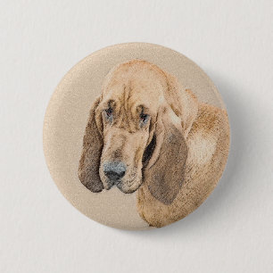 Bloodhound Painting - Cute Original Hund Art Knapp