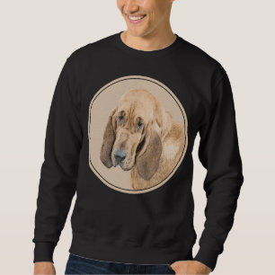 Bloodhound Painting - Cute Original Hund Art Lång Ärmad Tröja