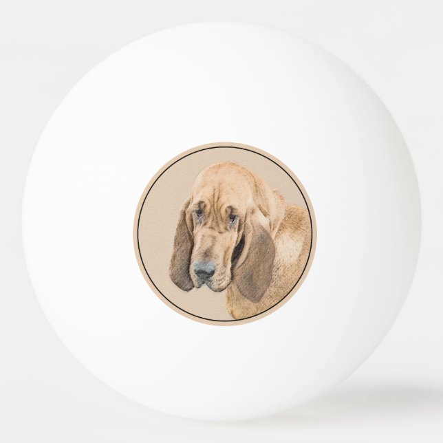 Bloodhound Painting - Cute Original Hund Art Pingisboll (Framsidan)