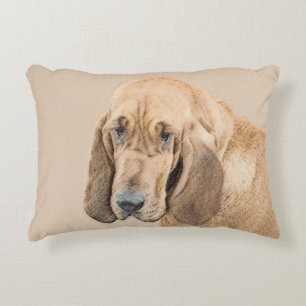 Bloodhound Painting - Cute Original Hund Art Prydnadskudde