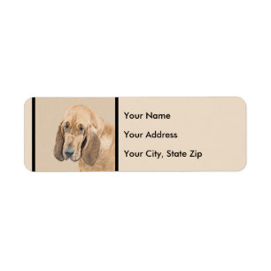 Bloodhound Painting - Cute Original Hund Art Returadress Etikett
