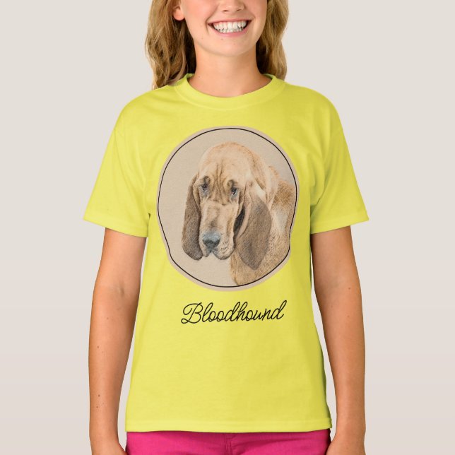 Bloodhound Painting - Cute Original Hund Art T-Shi T Shirt (Framsida)