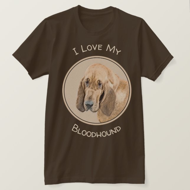 Bloodhound Painting - Cute Original Hund Art T Shirt (Design framsida)