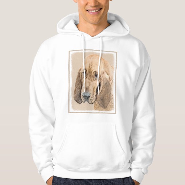 Bloodhound Painting - Cute Original Hund Art Tröja Med Luva (Framsida)