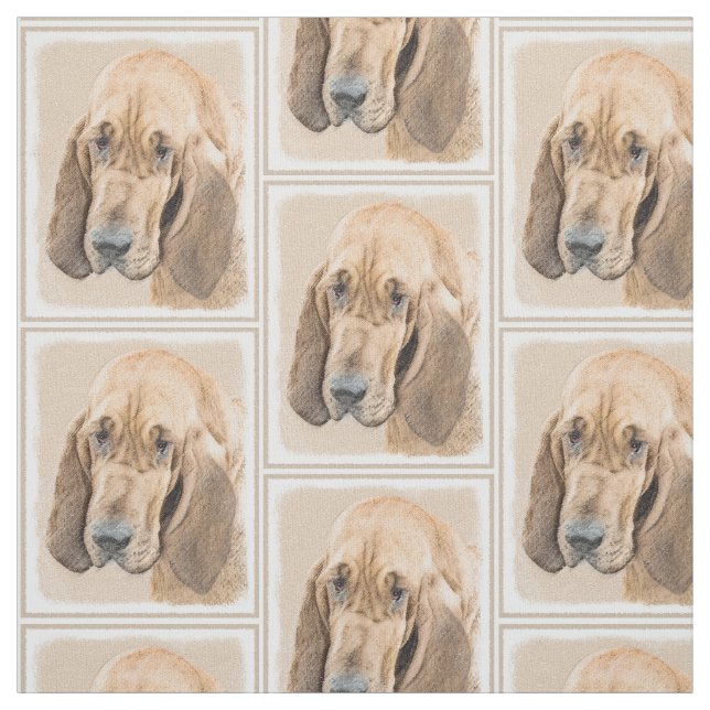 Bloodhound Painting - Cute Original Hund Art Tyg (Provkarta)