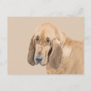 Bloodhound Painting - Cute Original Hund Art Vykort