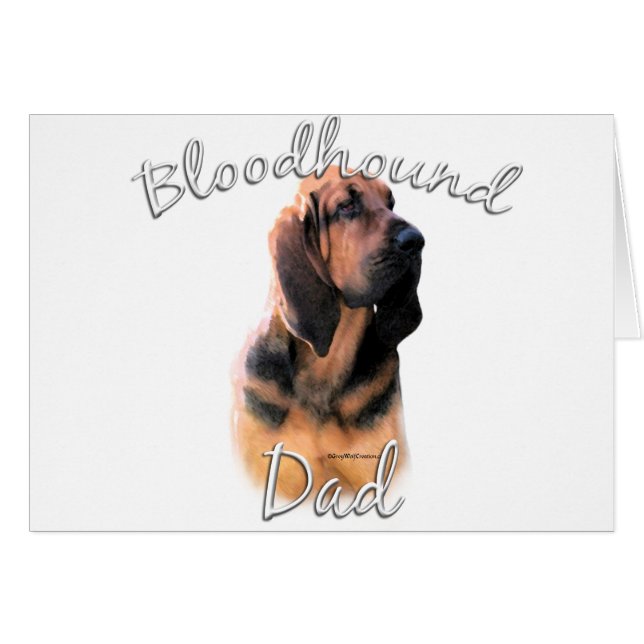 Bloodhound Pappa 2 Hälsningskort (Framsidan Horizontal)