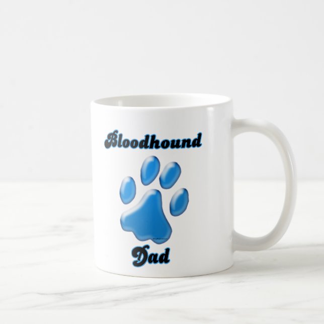 Bloodhound Pappa Blue Pawprint Kaffemugg (Höger)