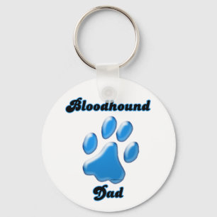 Bloodhound Pappa Blue Pawprint Keychain Nyckelring
