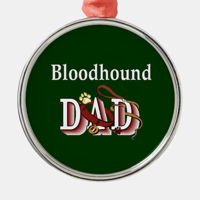 Bloodhound Pappa Julgransprydnad Metall (Framsidan)