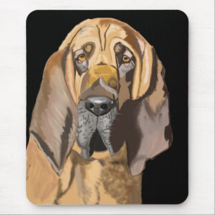 Bloodhound Porträtt Mouse Pad Musmatta