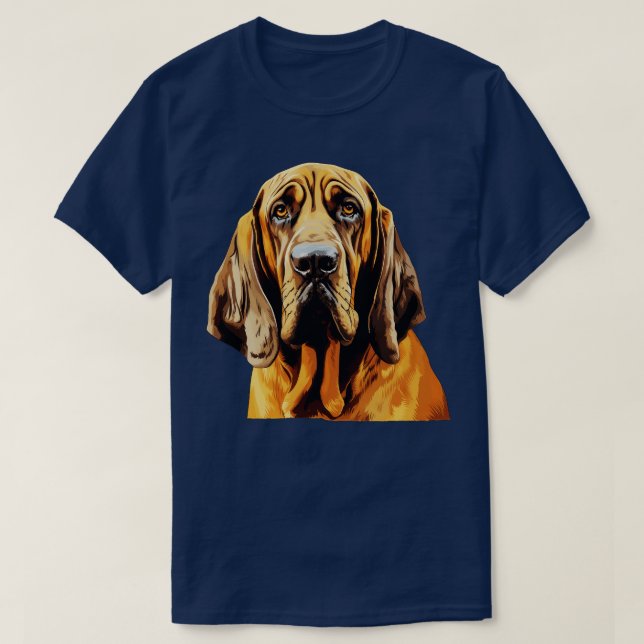 Bloodhound Porträtt T Shirt (Design framsida)