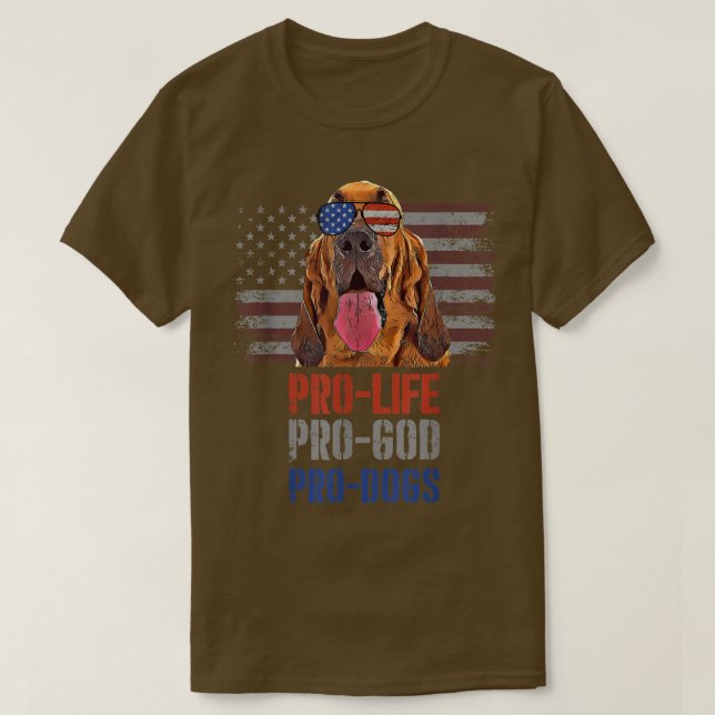 Bloodhound Pro Life Pro God Pro Hundar T-Shirt (Design framsida)