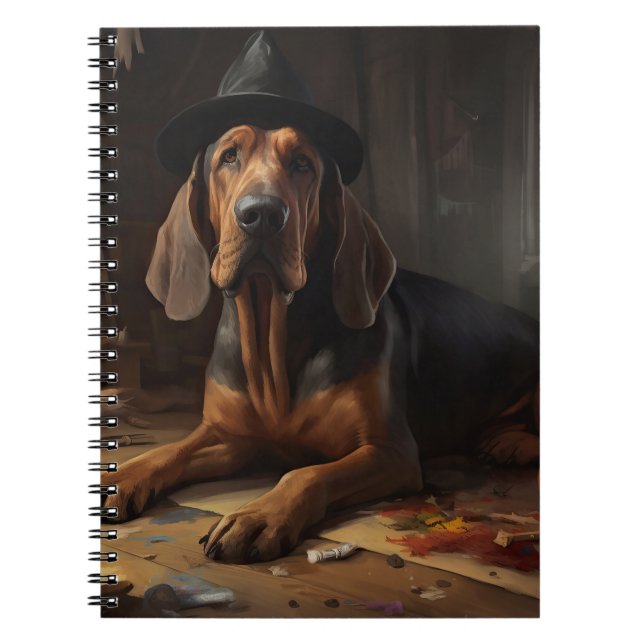 Bloodhound Pumpkins Halloween Scary Anteckningsbok (Framsidan)
