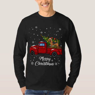 Bloodhound Riding Red Lastbil God jul Träd Hund Lo T Shirt