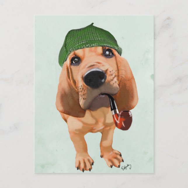 Bloodhound Sherlock Holmes Vykort (Framsida)