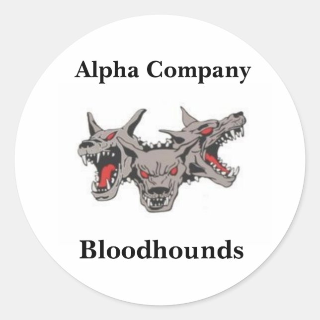 Bloodhound Stickers Runt Klistermärke (Framsida)