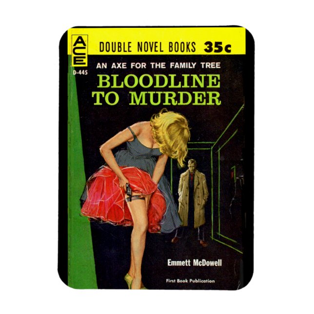 Bloodline to Murder pulp cover Magnet (Vertikal)