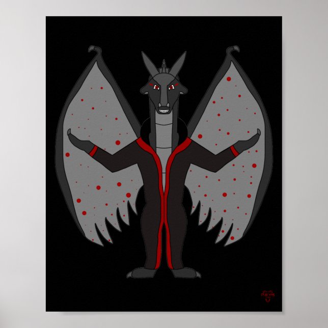 Bloodmoon Dragonborn Fantasy Affisch (Framsidan)