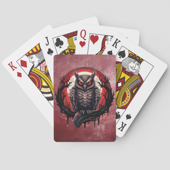 Bloodmoon Horned Uggla Casinokort (Baksidan)