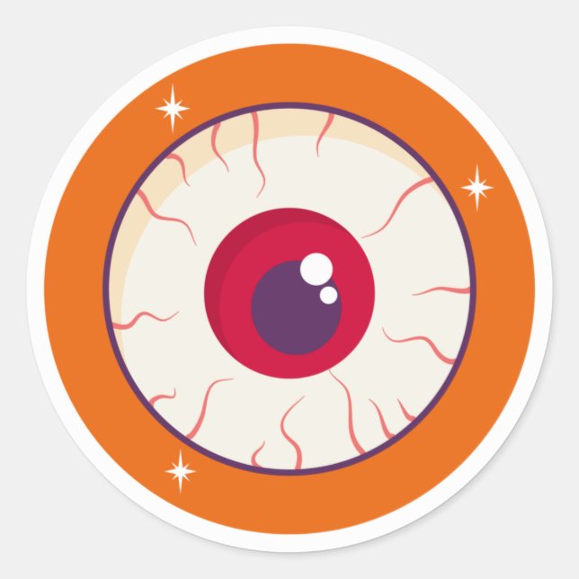 Bloodshot Eyeball Halloween Runt Klistermärke (Framsida)